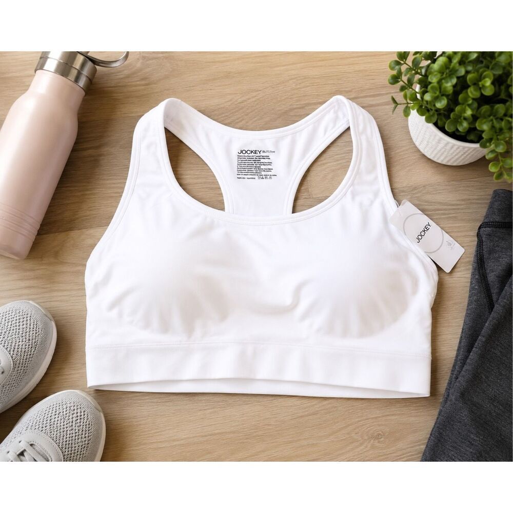 Jockey Women's Seamfree Mid Impact Zip Front Sports Bra XXL